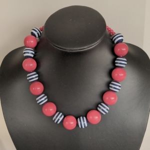 Gymboree Blooming Nautical USA bold beaded statement necklace